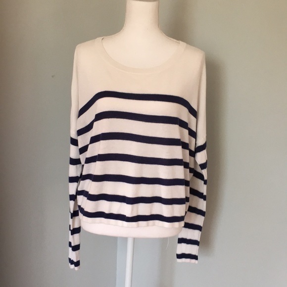 EXPRESS blue & white striped long sleeved sweater - Picture 1 of 6
